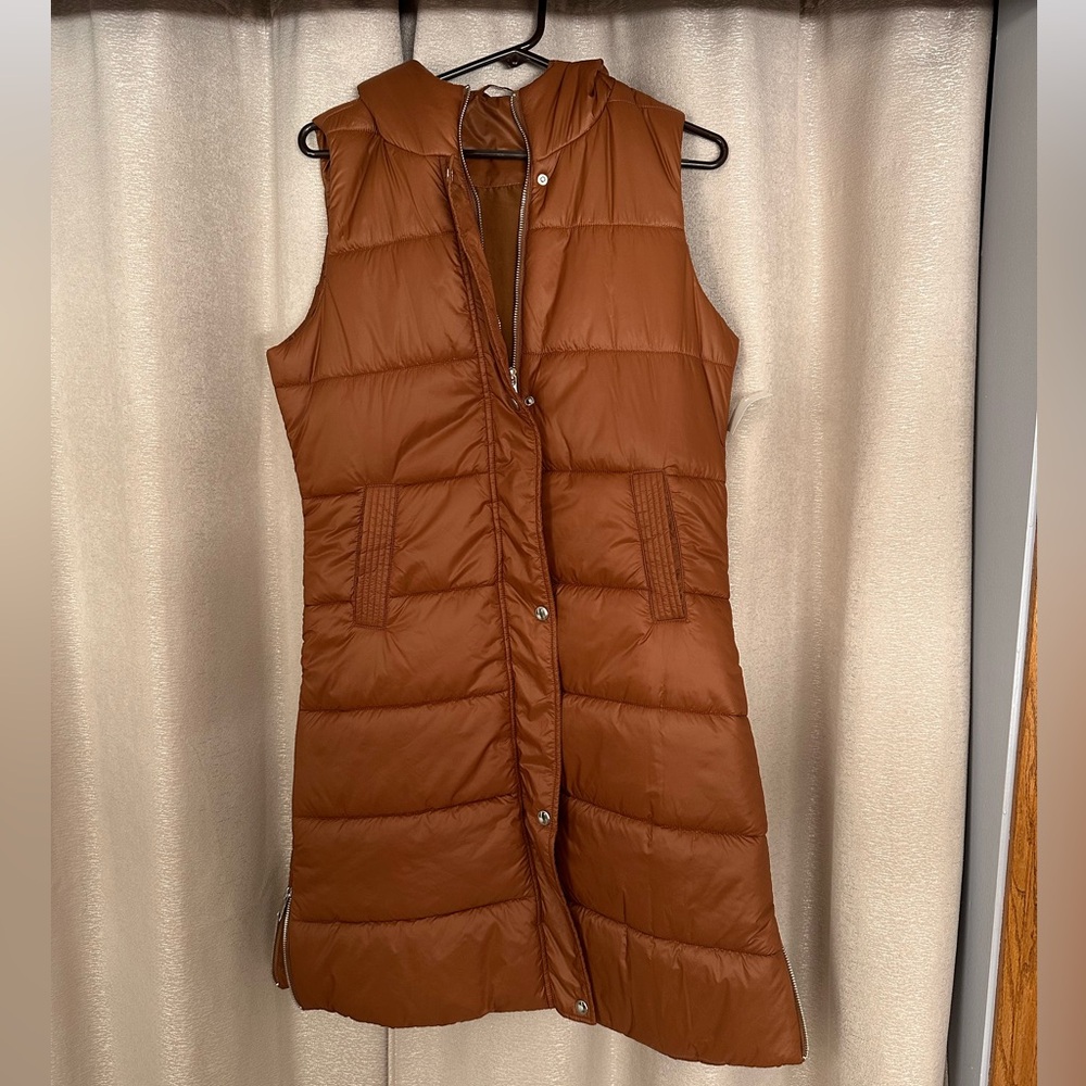 NWT Boutique Brown Long Vest